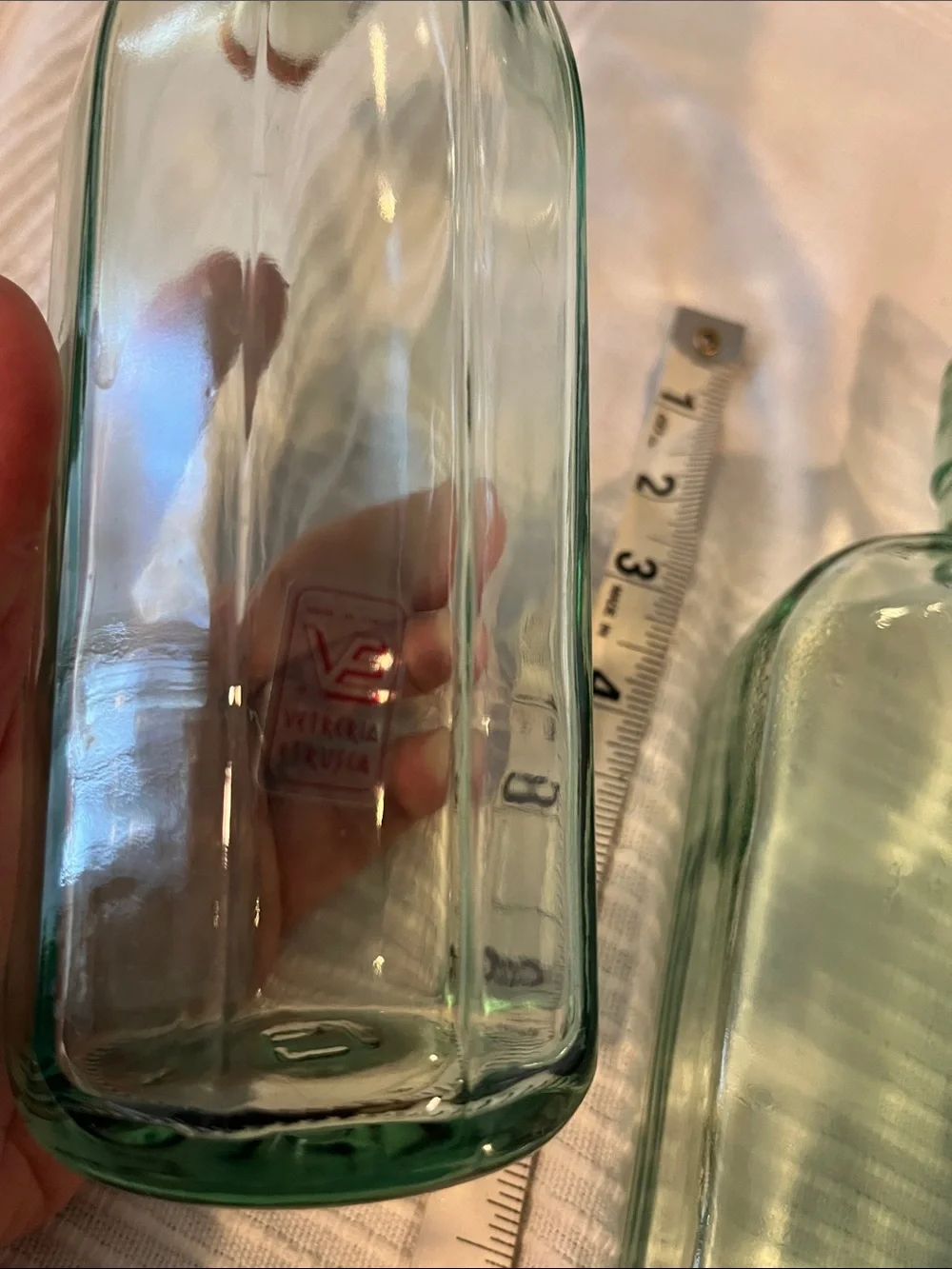 Italian Made Set of 3 Aqua Glass Flip-Top Bottles